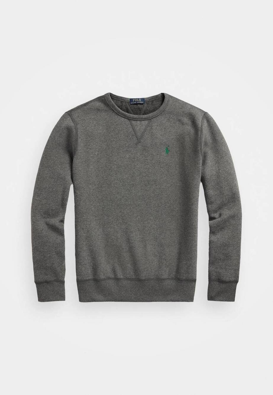 NEW RALPH LAUREN women's fleece sweatshirt in grey hthr